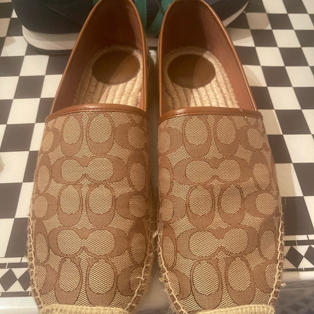 Coach Tan and Brown Slip-On Loafers